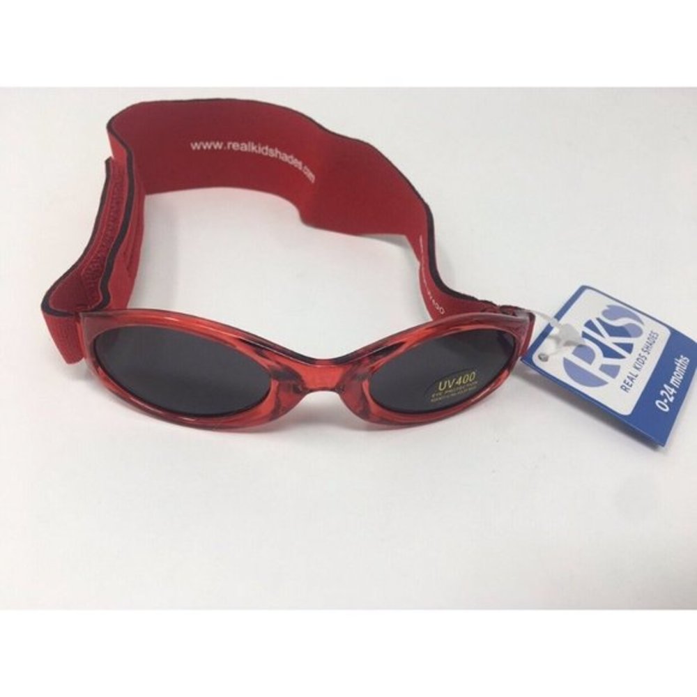 Real Kids Shades Red Baby Sunglasses UVA/UVB Protection, Size 0-24 Months